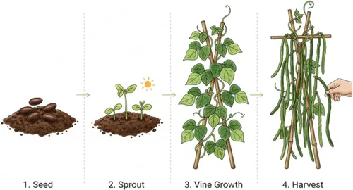 Vista 7 de Semillas de frijoles largos para plantar, 1.06 oz, aproximadamente 120 semillas de vegetales asiáticos, frijoles chinos de yardas, una alternativa