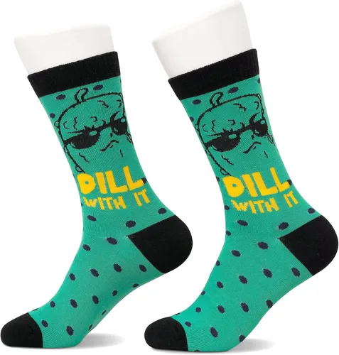 Vista 3 de Dill With It - Calcetines para mujer, calcetines de pepinillo, calcetines divertidos, calcetines locos. (044), Rosado