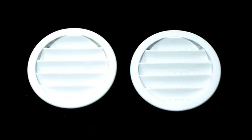 Vista 5 de 2.5 "rejilla redonda de plástico Soffit rejilla de ventilación de aire para reptiles cubierta (6, blanco)