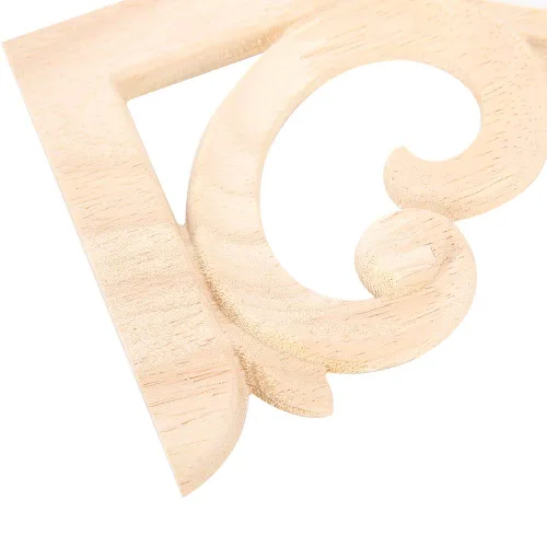 Vista 9 de 2 calcomanías de madera tallada en madera sin pintar, apliques tallados de madera de estilo europeo para muebles del hogar, tallado en madera #1