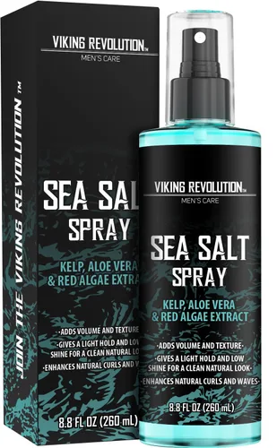 Vista 9 de Viking Revolution Spray de sal marina para hombres (8 fl oz), aceite hidratante para el cabello para hombres con vitamina E (3.38 fl oz) y polvo