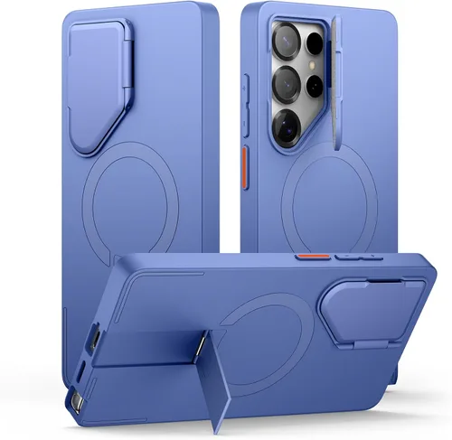 Vista 35 de SURITCH Funda para teléfono Samsung Galaxy S26 Plus, cubierta protectora magnética con cubierta de cámara y soporte de metal ajustable para Galaxy