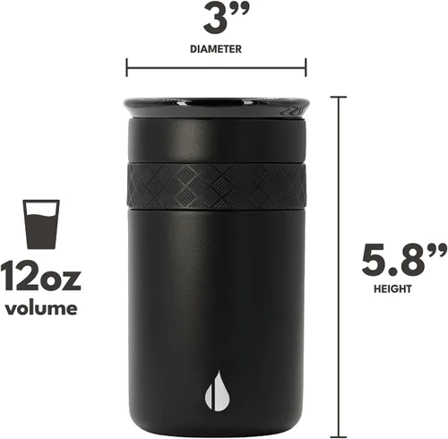 Vista 2 de Elemental Artisan Vaso Térmico Aislado, Taza de Viaje para Café de Triple Pared, Vaso Térmico de Café Reutilizable de Acero Inoxidable con Tapa