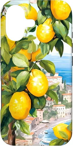 Vista 32 de iPhone 16 Costa de Amalfi con limones de Amalfi del Mar Mediterráneo