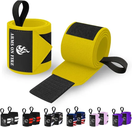 Vista 14 de TECEUM Weightlifting 18" & 12" Wrist Wraps with Thumb Loop – Heavy Duty Wrist Workout Braces for Men and Women – Ideal for Powerlifting, Strength