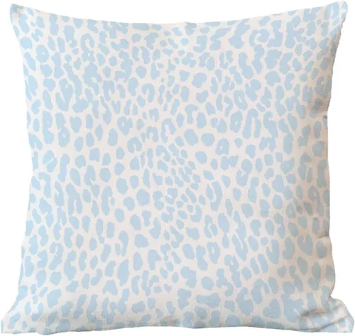 Vista 6 de Funda de almohada con estampado de leopardo azul claro, funda de almohada asiática con estampado de guepardo, 28 x 28 pulgadas, color azul claro