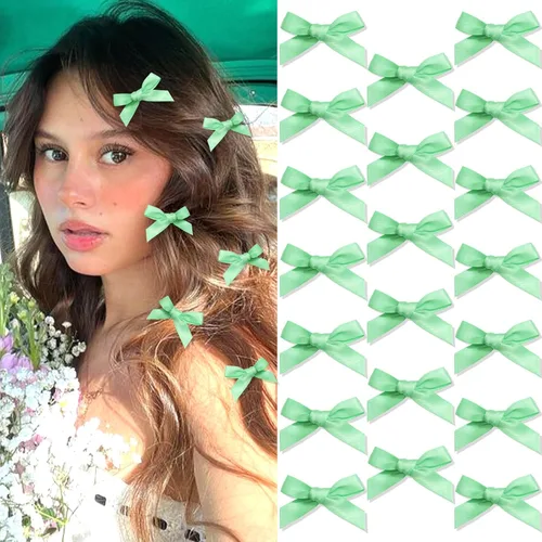 Vista 25 de 20 piezas de lazos negros para el cabello con cinta, clips tipo cocodrilo para el cabello, pasadores para el cabello para adolescentes, pinzas