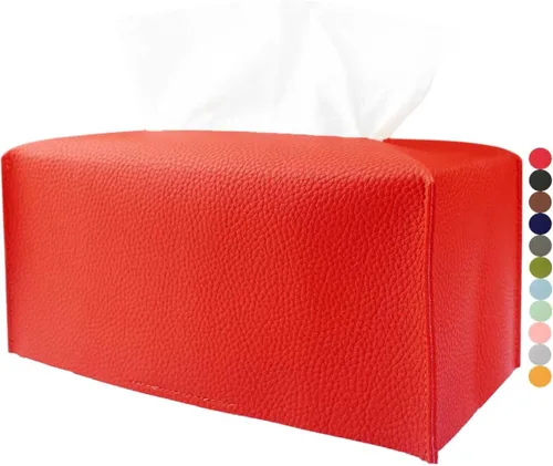 Vista 21 de Cubierta de Caja de Paños Grande Rectangular – Soporte de Caja de Paños Rectangular de Tamaño Plus con Cinturón Inferior [JESMINI, Negro] Soporte
