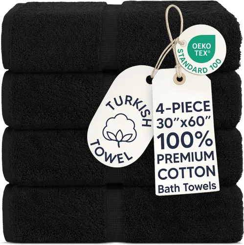 Vista 21 de Luxury Hotel & Spa Toalla de baño de algodón turco, 27 x 54 pulgadas, juego de 4
