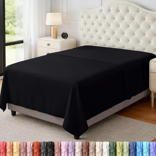 Vista 51 de Utopia Bedding Sábana encimera – 1 paquete (individual, beige) – Tela de microfibra suave cepillada – Sábana superior resistente al encogimiento y a