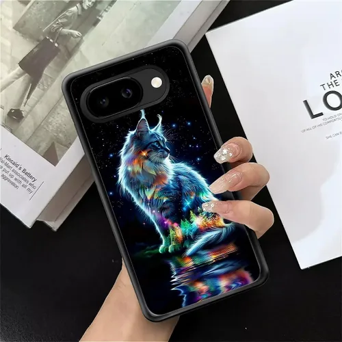 Vista 1310 de Compatible con Google Pixel 4A 5G Mobile Case Creative Acrylic Panel trasero Silicona Protección Grip especialmente diseñado para Google Pixel 4A 5G
