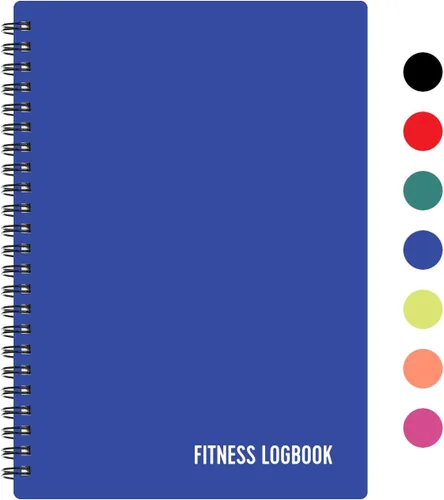 Vista 11 de Cuaderno de registro de fitness (negro) – Diario de entrenamiento A5 sin fecha para hombres y mujeres – cubierta de plástico y papel grueso – Agenda