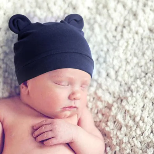 Vista 2 de DRESHOW BQUBO - Paquete de 6 gorros de bebé para niños y niñas, unisex, gorro de punto suave, gorro de guardería para recién nacidos, niños pequeños