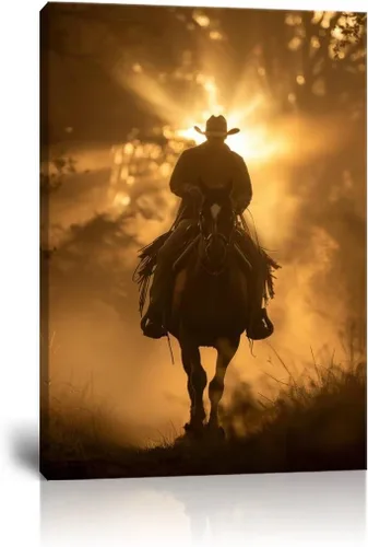 Vista 16 de Arte de pared de vaquero occidental Imágenes de mujeres vaquero Impresiones Póster de lienzo del suroeste Arte de decoración de pared occidental