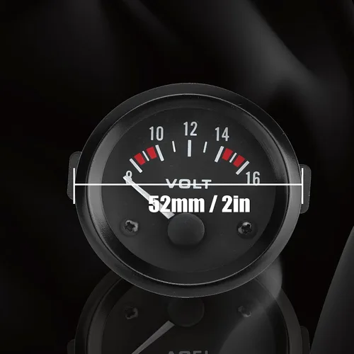 Vista 4 de Voltímetro universal para coche de 12 V, medidor de voltaje, medidor de voltaje universal, voltmetro analógico 12 V, medidor de voltaje de 2.047
