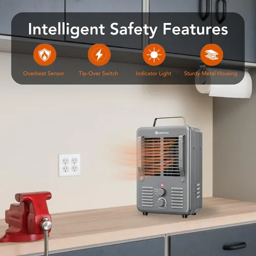 Vista 3 de Comfort Zone CZ798 - Calefactor de 3 puntas (1500 W), color gris