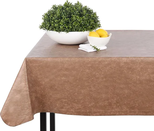 Vista 2 de Yourtablecloth - Mantel de vinilo de alta resistencia rectangular o cuadrado – calibre 6 – parte trasera de franela – mantel lavable