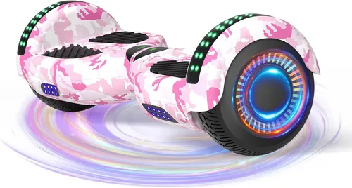 Vista 12 de Kids Scooter with Bluetooth Speaker & Corlorful LED Lights, Dual 250W Motor 7.5 Mph Speed, Gifts for All Ages Blanco