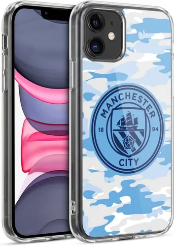 Vista 22 de Head Case Designs Funda de gel con licencia oficial del Manchester City Man City FC Blue Moon Badge Camou [protección de grado militar] compatible