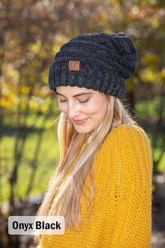Vista 3 de Funky Junque Gorro holgado de punto trenzado de gran tamaño, grueso, suave, de gran