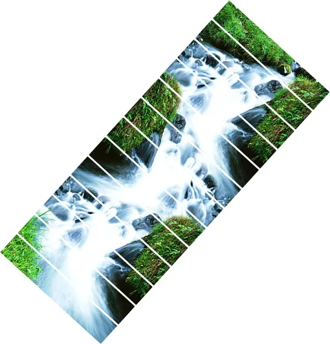 Vista 9 de Yuehuam Calcomanías de escalera de cascadas, 13 unidades, autoadhesivas 3D, elevadores de cascada, paisaje natural, para pared, vinilo impermeable