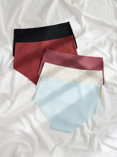 Vista 2 de SHEWHE Women's Seanless Maternity Underwear Pregnancy Panties Breathable No Show Briefs 5 Pack