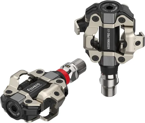 Vista 2 de Favero Assioma PRO MX-1 Medidor de potencia de MTB basado en pedal de detección única Extra Cleats, MTB-Compatible SPD Cleats, Single-Sided