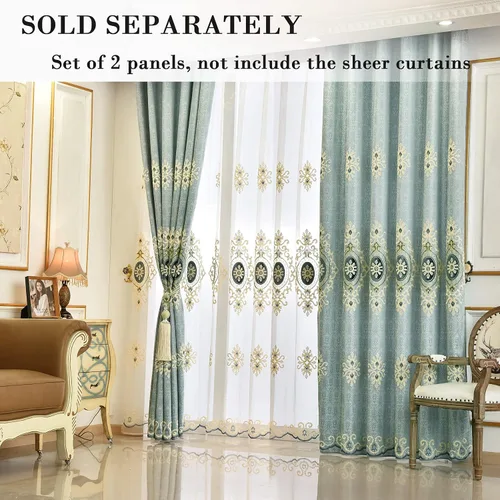 Vista 4 de VOGOL Cortinas/Cortinajes/Paneles/Tratamientos Personalizados Simples de Chenilla Jacquard Opacas Elegancia para Ventana para Dormitorio Sala
