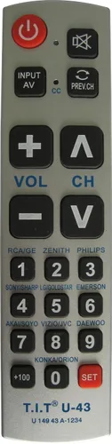 Vista 5 de Gmatrix Control remoto universal con botón grande - Embalaje al por menor (U-43)
