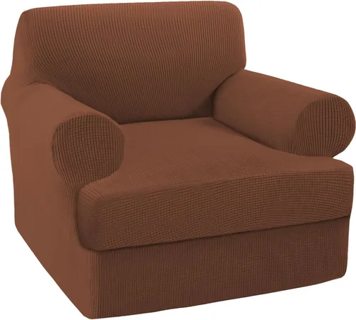 Vista 67 de Turquoize Funda para sillón con cojín en forma de T para sala de estar, funda elástica para sofá, funda suave para sillón, fundas de muebles