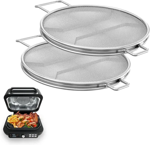 Vista 7 de Protector contra salpicaduras para Ninja Foodi IG651, pantalla de salpicaduras de acero inoxidable, accesorios para freidora de aire Ninja Foodi