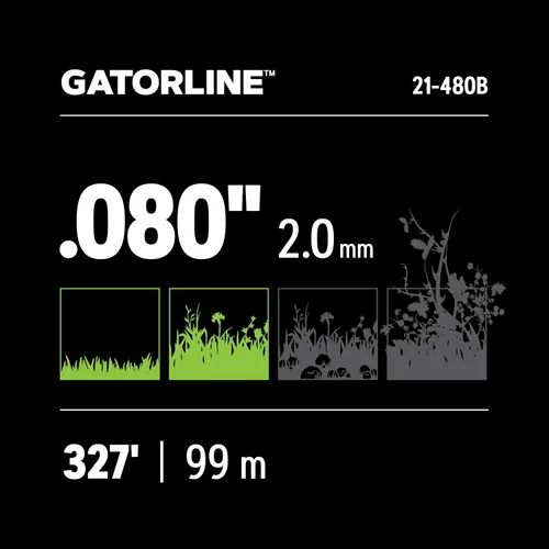 Vista 2 de Oregon Gatorline - Línea cuadrada para recortar malas hierbas, 0.08 pulgadas por 328 pies