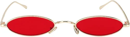 Vista 5 de MEETSUN Gafas de sol ovaladas vintage con marcos de metal pequeños, lentes góticos de diseño