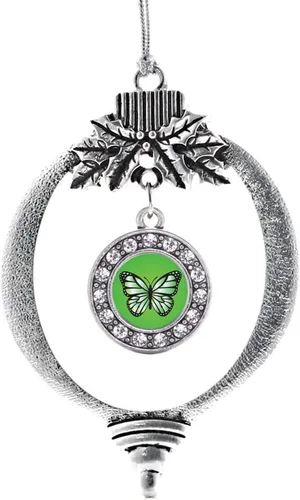 Vista 86 de Inspired Silver - Adorno con dije de cara de carlino - Adornos navideños de círculo de plata con joyas de circonita cúbica