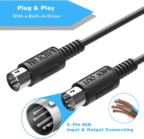 Vista 4 de FORE MIDI USB Interfaz Tipo-C Trabaja con teclado MIDI/MIDI Deivce