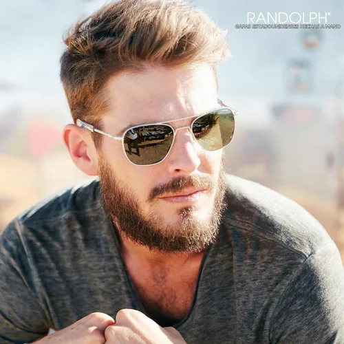 Vista 2 de Randolph Eyewear Aviator Sunglasses for Men & Women – Non-Polarized & Polarized Lenses Bright Chrome UV Protection Sunglasses