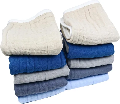 Vista 6 de Synrroe Paños de muselina grandes para eructos, paños de muselina para bebés niñas y niños, paquete de 10 extraabsorbentes y suaves de muselina, 6