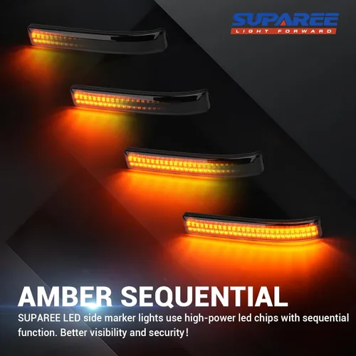 Vista 4 de SUPAREE Luces LED Switchback de Señal de Giro para Espejo Lateral Compatibles con Ford F150 2009-2014 2010-2014 Raptor, Lente Ahumado Ámbar