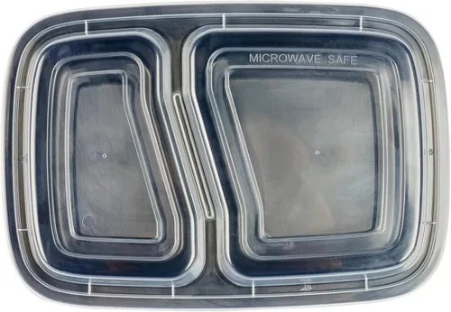 Vista 15 de Asporto - Cajas para llevar con compartimentos de 32 onzas, 50 recipientes para preparar comidas para microondas, 2 compartimentos, con tapas
