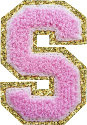 Vista 96 de 3Pcs Letter Patches Varsity Glitters Chenille,SPRT Iron on Blue Letter Patch,Alphabet Cloth Patch for Team Costume Decoration 3.1in Height S