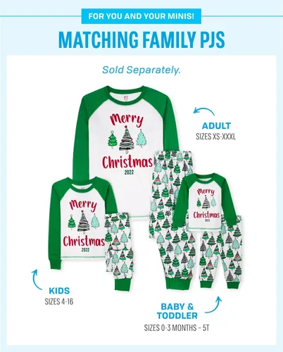 Vista 2 de The Children's Place Baby Christmas Pajamas, Cotton
