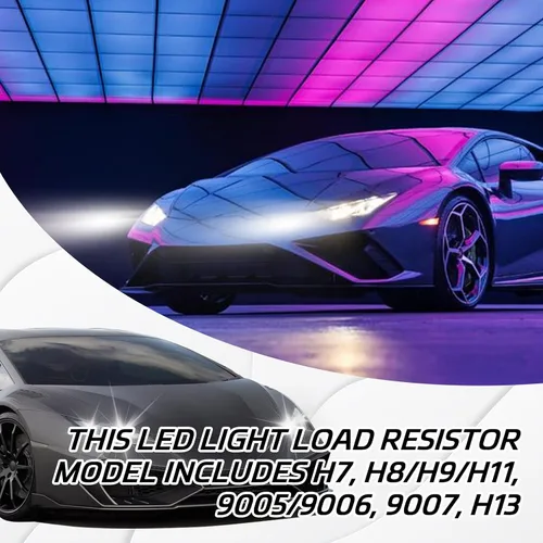 Vista 5 de 2 piezas de decodificador de faros LED para automóvil, kit de conversión de resistencia de intermitentes HID LED 9006/9005, decodificador