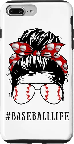 Vista 12 de Mom Messy Hair Bun Aviators Glasses Baseball Mother Life Case for iPhone 17