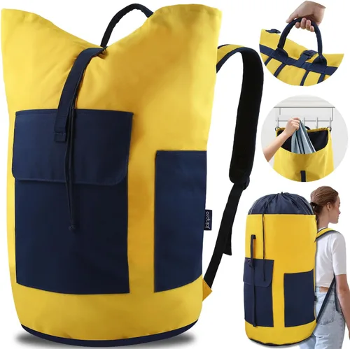 Vista 8 de JOINPRO Bolsa de lavandería con mochila, bolsas de lavandería de viaje extra grandes de 125L con correas de hombro, diseño ajustable y extensible