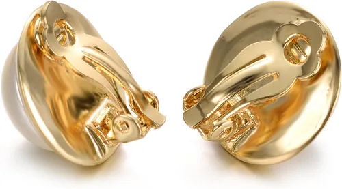 Vista 6 de Yoursfs Clip on Earrings for Women Round Faux Pearl Earrings Clipon 18K Gold Plated Non Pierced Earring Jewelry