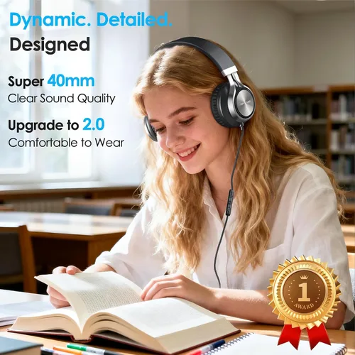 Vista 3 de INFURTURE - Auriculares USB C con micrófono, control de volumen, cable sin enredos, auriculares tipo C con cable, plegables y ligeros para iPhone