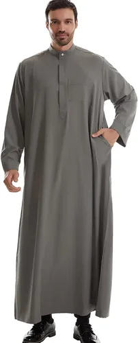 Vista 29 de Ropa musulmana para hombre, bata de caftán duradera, vestido largo de Dubai, ropa étnica, 1 bata suave