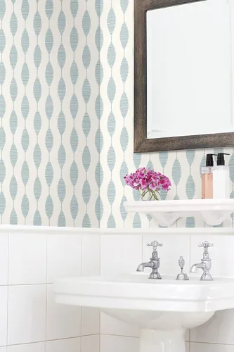 Vista 6 de NextWall Stacy Garcia Home Ditto - Papel tapiz para despegar y pegar (azul ópalo)