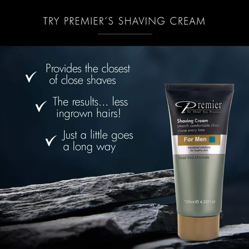 Vista 2 de Premier Dead Sea - Set de regalo para el cuidado de la piel de los hombres, paquete de 3: crema nutritiva, crema de afeitar, limpiador facial