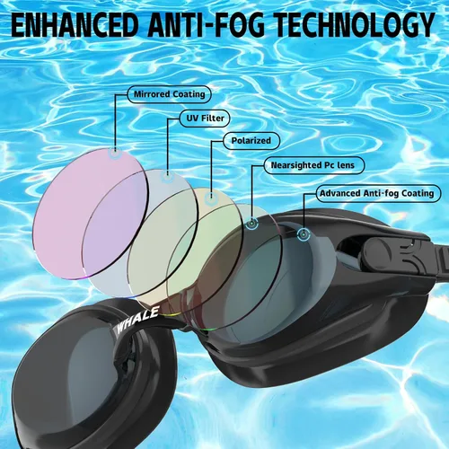 Vista 3 de Whale swim goggles HD Anti-fog Swimming Goggles Adults/Youths Both Suitable